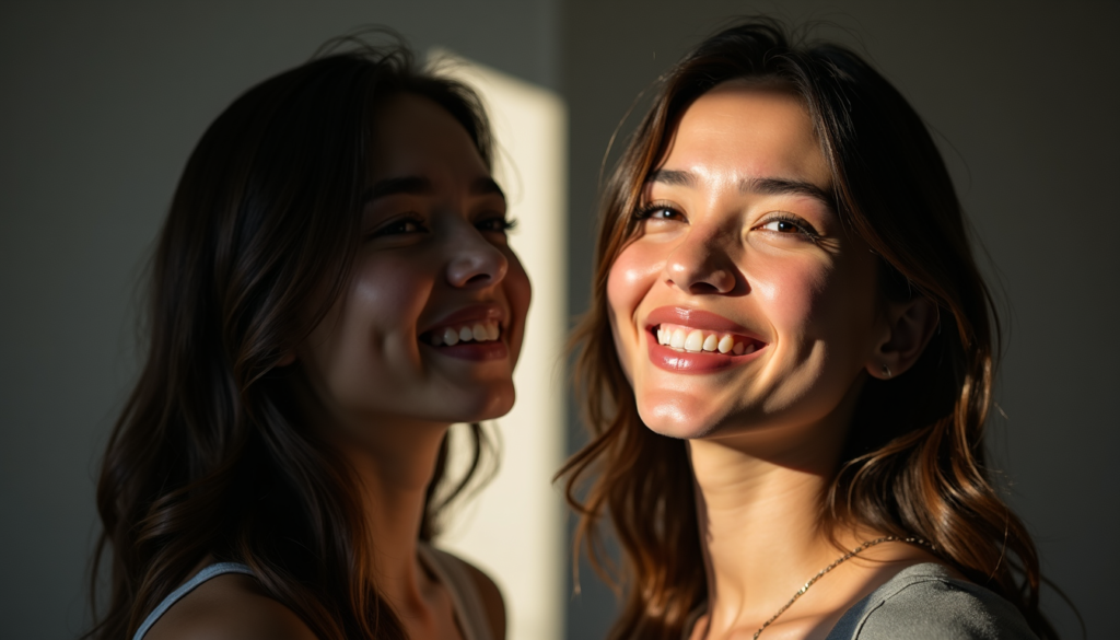 Conceptual image symbolizing transformation from negative self-talk to a growth mindset