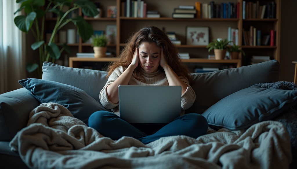 Tired person surrounded by clutter symbolizing the toll of overindulgence