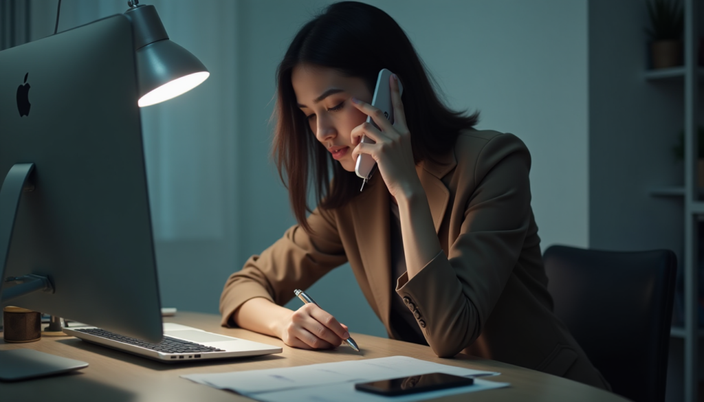 Professional working with minimal distractions to maintain focus