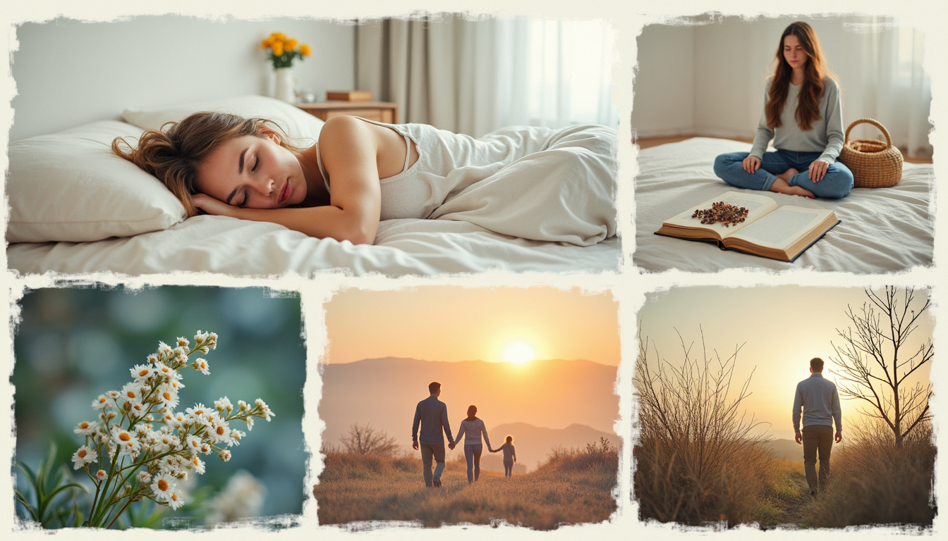 Various types of rest including sleep, mindfulness, and nature walks