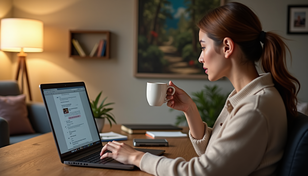 Warm, cozy lifestyle with natural and indoor light blend