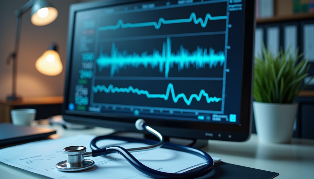 Medical chart with concerning vital signs representing long-term health consequences of untreated anxiety