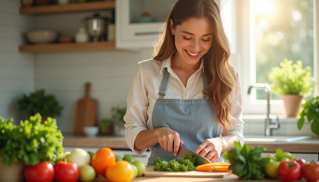 Person cooking a healthy meal representing self-care and renewal