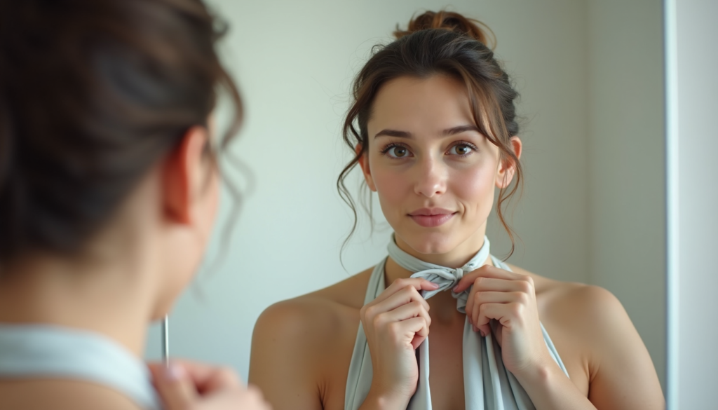 Person making quick improvements to appearance